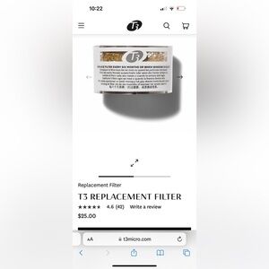 T3 replacement water filter Model 73305